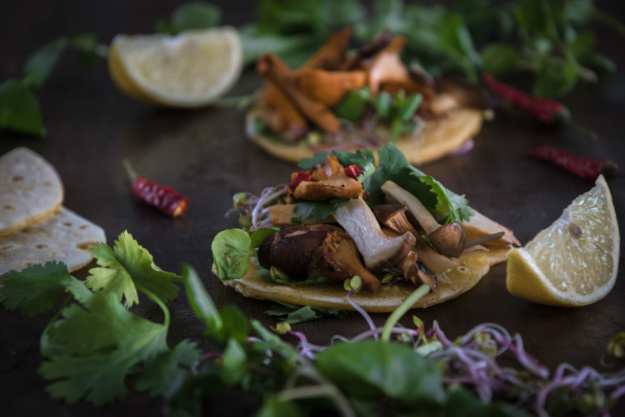 Selbergemachte glutenfreie Fajitas mit asiatischer Pilzfüllung. Foto: LimonRimon/Naomi