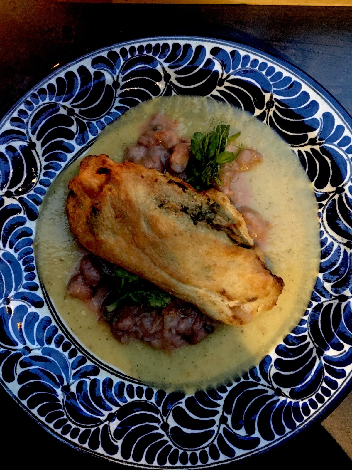 Foto 07.07.19, 21 37 55 Chile relleno con Salca verde schmeckt gut - wenn auch nicht ganz so überraschend wie alles andere. Foto: Simone